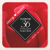 Elegante Feier zum 36. Rose Rechteckiger Pappuntersetzer (Vorderseite)