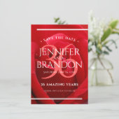 Elegante Feier zum 36. Rose Save The Date (Stehend Vorderseite)