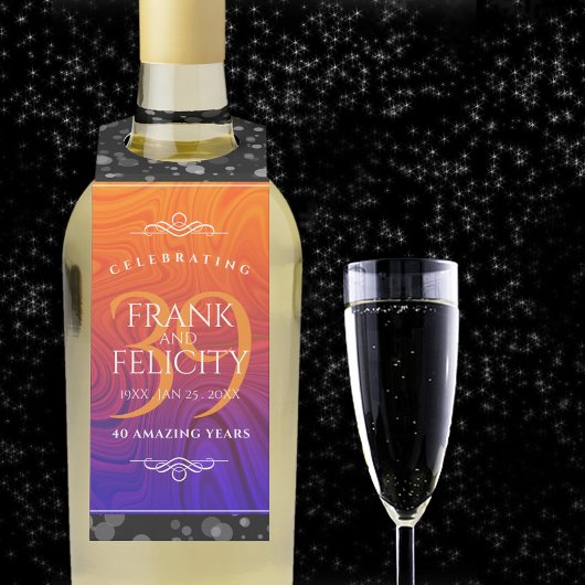 Elegante Feier zum 39. Geburtstag der Hochzeit Flaschenanhänger