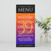 Elegante Feier zum 39. Geburtstag der Hochzeit Menükarte (Stehend Vorderseite)