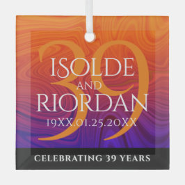 Elegante Feier zum 39. Geburtstag der Hochzeit Ornament Aus Glas