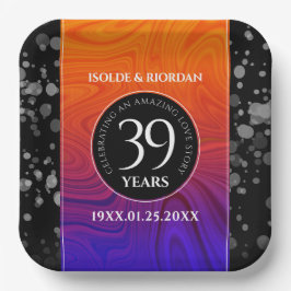 Elegante Feier zum 39. Geburtstag der Hochzeit Pappteller