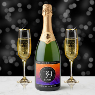 Elegante Feier zum 39. Geburtstag der Hochzeit Schaumweinetikett