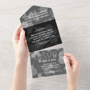 Elegante Feier zum 4. Hochzeitstag All In One Einladung