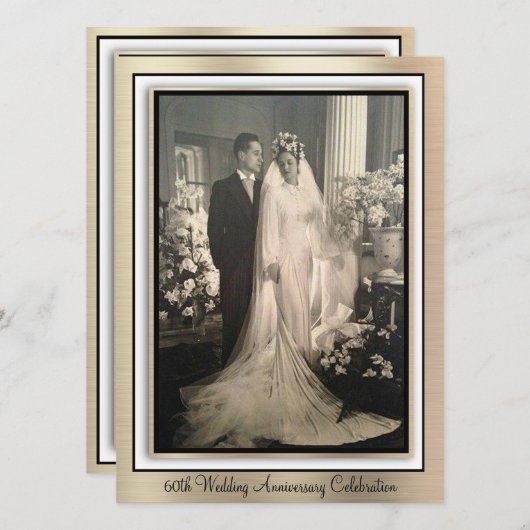Elegante Feier zum 60. Jahrestag Einladung (Vorne/Hinten)