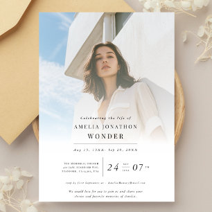 Elegante Feier zum Foto der Beerdigung Einladung