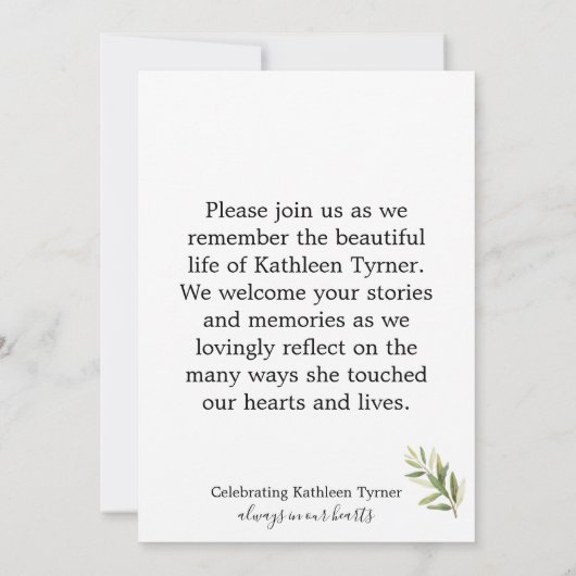 Elegante Feier zum Foto des Lebens Einladung (Rückseite)