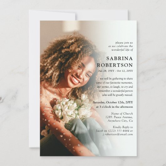 Elegante Feier zum Foto des Lebens Einladung (Vorderseite)