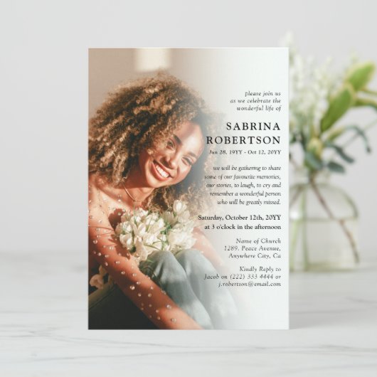 Elegante Feier zum Foto des Lebens Einladung (Stehend Vorderseite)