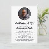 Elegante Feier zum Foto Gedenkfeier Einladung (Stehend Vorderseite)