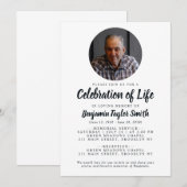 Elegante Feier zum Foto Gedenkfeier Einladung (Vorne/Hinten)