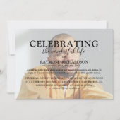 Elegante Feier zum Foto Overlay Beerdigung Einladung (Vorderseite)