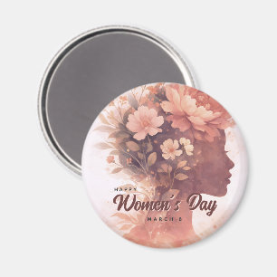 Elegante Feier zum Frauentag Floral 8. März Magnet