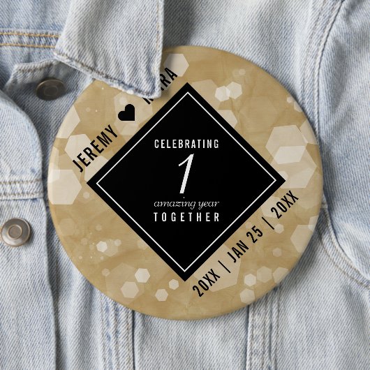 Elegante Feier zum Hochzeitstag Button (Beispiel)