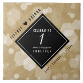 Elegante Feier zum Hochzeitstag Fliese (Vorderseite)