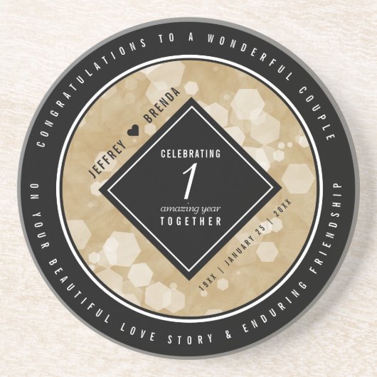 Elegante Feier zum Hochzeitstag Getränkeuntersetzer (Vorne)