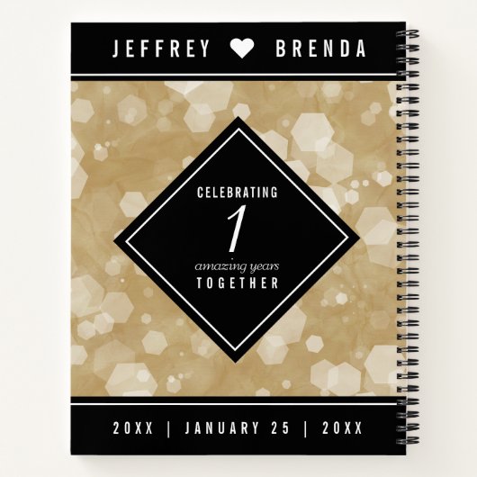 Elegante Feier zum Hochzeitstag Notizblock (Rückseite)