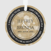 Elegante Feier zum Hochzeitstag Ornament (Rückseite)