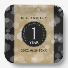 Elegante Feier zum Hochzeitstag Pappteller