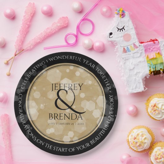 Elegante Feier zum Hochzeitstag Pappteller (Party)