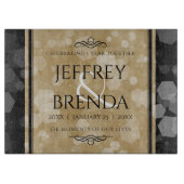 Elegante Feier zum Hochzeitstag Schneidebrett (Vorderseite)