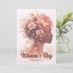 Elegante Feier zum Tag der Frau Floral 8. März Feiertagskarte