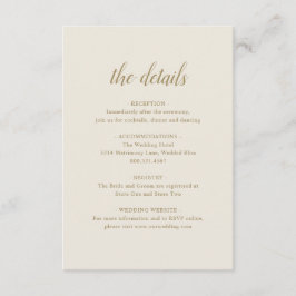 Elegante feierliche Details neutrale goldene Elfen Begleitkarte