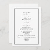 Elegante feierliche Hochzeit Beide Sets Eltern 2 O Einladung (Vorne/Hinten)