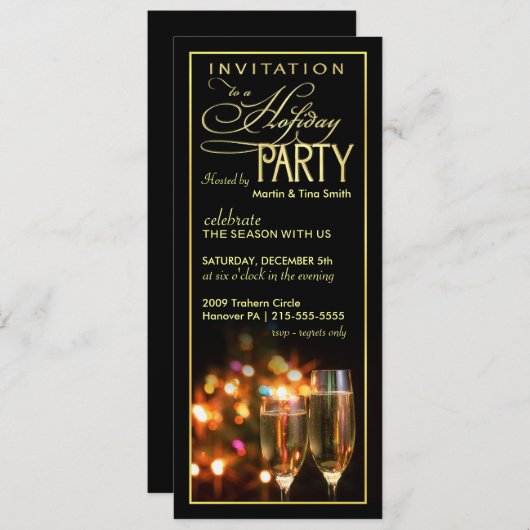 Elegante Feierlichkeiten - Open House Einladung (Vorne/Hinten)