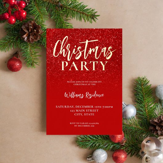 Elegante Feiertage Weihnachten Folieneinladung