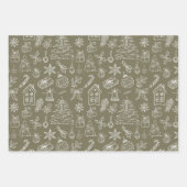Elegante Feiertags-Doodle Geschenkpapier Set (Vorderseite 3)