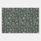 Elegante Feiertags-Doodle Geschenkpapier Set (Vorderseite 2)