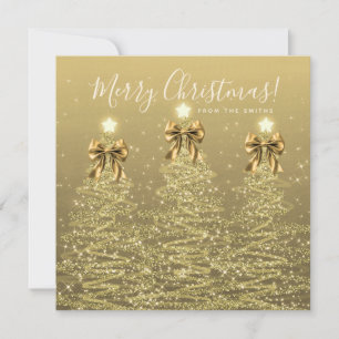 Elegante Feiertags-Gold-Weihnachtsbäume-Grußkarte Feiertagskarte