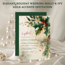 Elegante Feiertags-Hochzeit mit Holly- und Efeu-Go