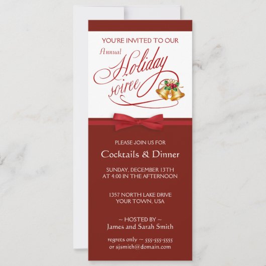 Elegante Feiertags-Party Einladungen (Vorderseite)