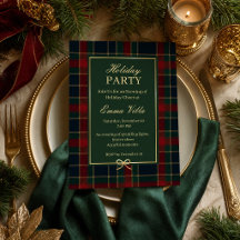 Elegante Feiertagsparty-Einladung, klassisches Grü