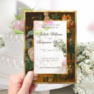 Elegante feine Kunst Blumen Stilleben Hochzeit Acryleinladungen