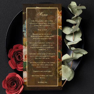 Elegante feine Kunst Blumen Stilleben Hochzeit Menükarte