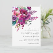 Elegante, feine Lila Hochzeit im Wasser Einladung (Stehend Vorderseite)