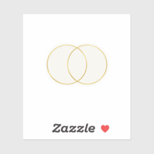 Elegante Feine Linie Goldene Kreise Hochzeitsvorla Aufkleber
