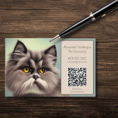 Elegante Feline mit QR-Code Visitenkarte