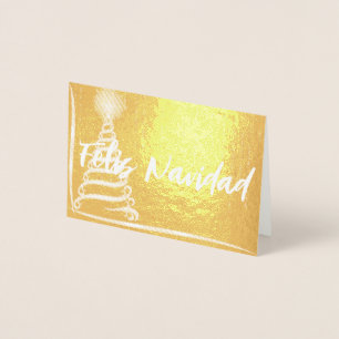 Elegante Feliz Navidad Weihnachtsfolienkarte Folienkarte