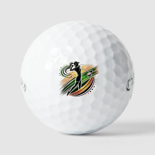 Elegante Female Golfer Golfball (Vorderseite)