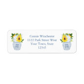 Elegante Female Sunflower Ginger Jar Rücksendeadre (Vorne)