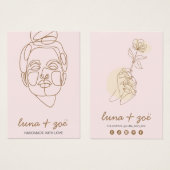Elegante feminine Blush Pink Earring Display Card (Vorne & Hinten)