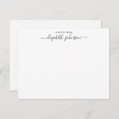 Elegante Feminine Girly Modern Script A note from Mitteilungskarte (Vorne/Hinten)