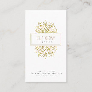 Elegante Feminine Gold Leaf Design Visitenkarte