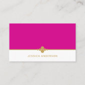 Elegante Feminine Hot Pink Gold Punkte Visitenkarte (Vorderseite)