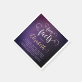 Elegante Feminine Lila Fun Fakten Weiße Schrift Serviette (Ecke)