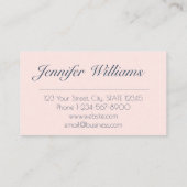 Elegante feminine Marine blau und rot-rosa Blüte Visitenkarte (Rückseite)